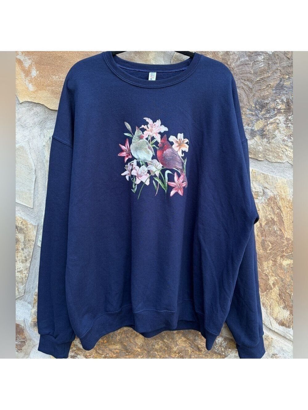 Vintage 90s Jerzees Novelty Birds Fall Cozy Oversized Sweatshirt 2XL